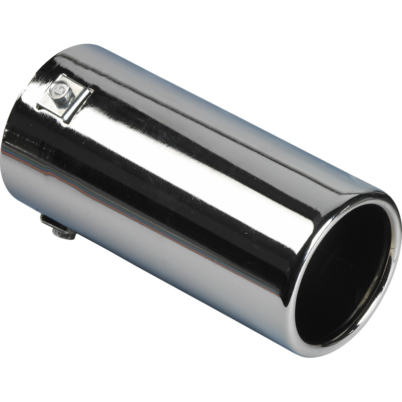 Exhaust finisher Steel/Chrome - round 80mm - length 170mm - 40-77mm connection