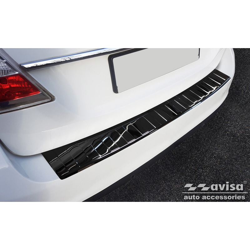 Black Mirror Stainless Steel Rear bumper protector  Volvo V70 Facelift 2013-2016 'Ribs'