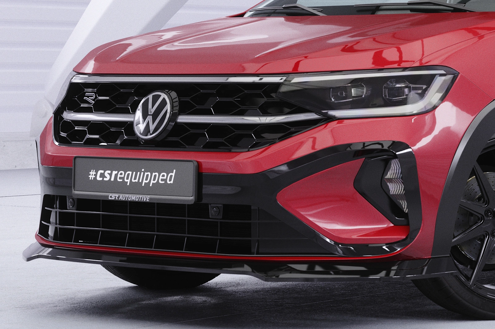 Voorspoiler passend voor VW Taigo (Typ CS) glans zwart
