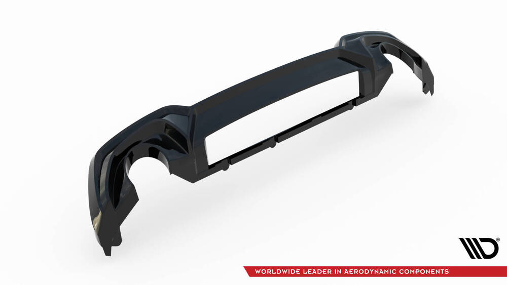Diffuser passend voor BMW 3 Serie M Pakket G20 G21 met Trekhaak Maxton Glans Zwart