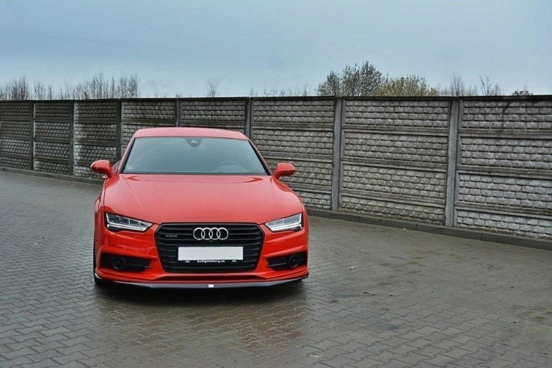 Voorspoiler passend voor Audi S7 / A7 S-Line C7 FL Glanzend Zwart