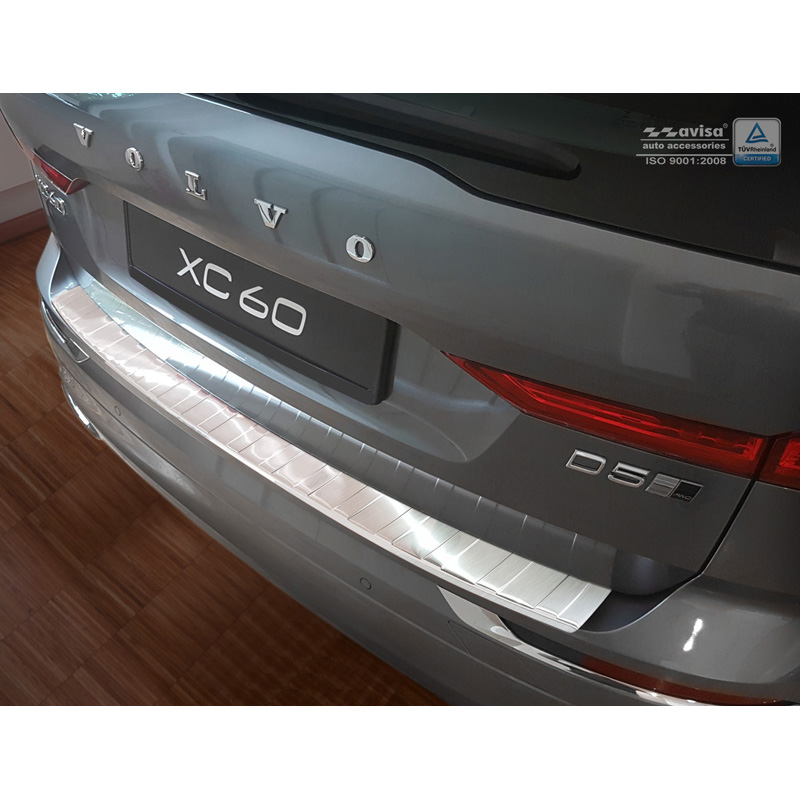 Stainless Steel Rear bumper protector  Volvo XC60 II 2017-2021 & FL 2021- incl. R-Design 'Ribs'