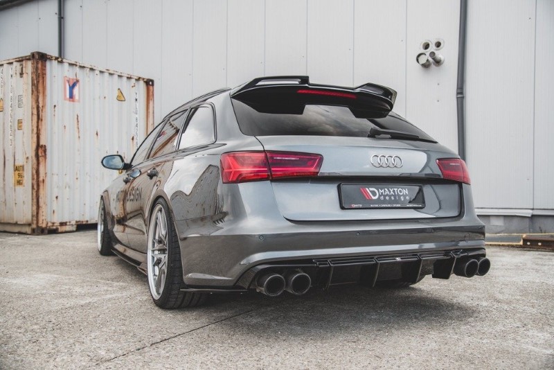 Diffuser passend voor Audi S6 / A6 S-Line C7 FL Glanzend Zwart