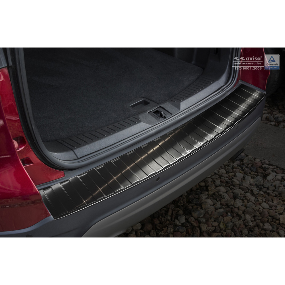 Black Stainless Steel Rear bumper protector  Ford Kuga II 2013-2019 'Ribs'