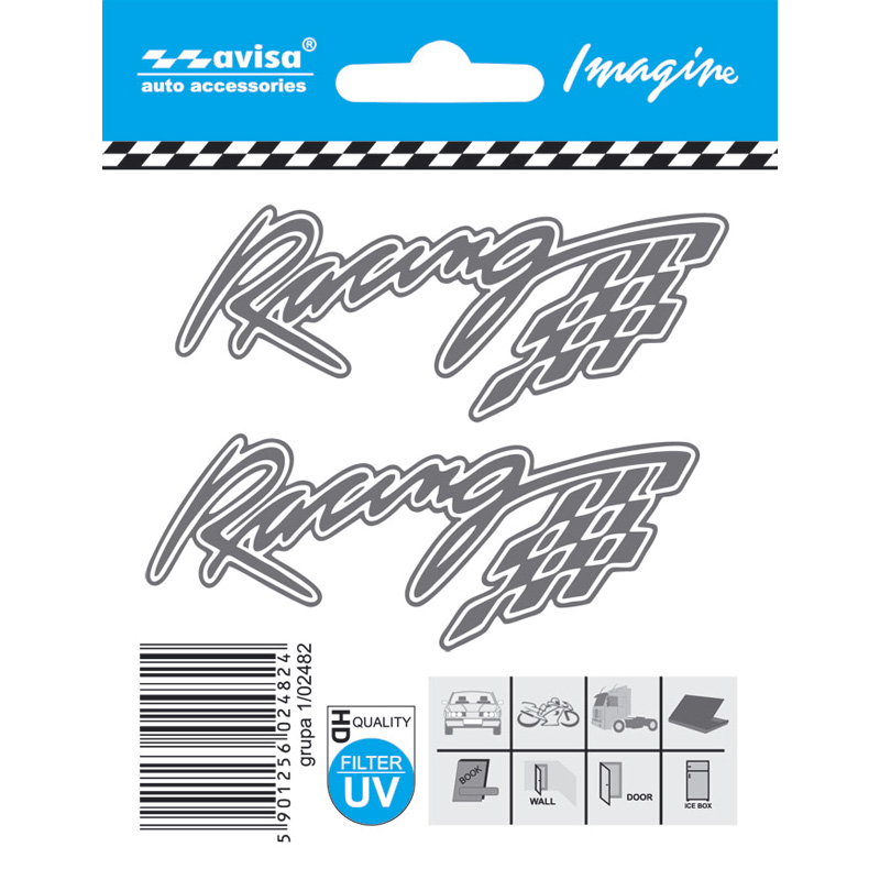 Auto Tattoo Sticker Racing 2-pieces - 8,2x3,3cm