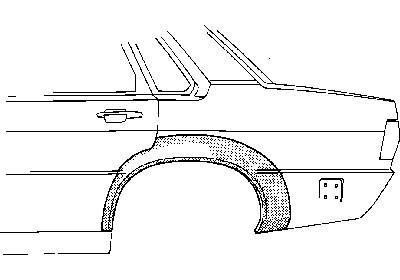spatbordrand, 4 drs, links Audi 80, 1978-1989