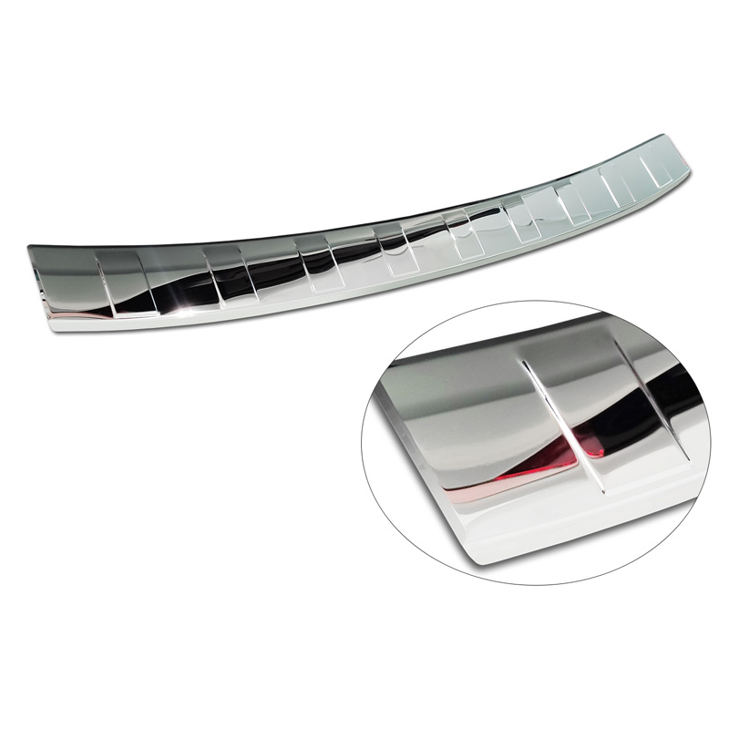 Chrome Stainless Steel Rear bumper protector  Volvo V60 II / V60 II Cross Country 2018- & V60 II Plug- In Hybrid / R-Design 2019- 'Ribs'