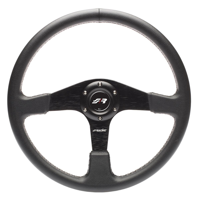 Simoni Racing Universal Steering Wheel Defender - Black Ecoleather - Diameter 380mm