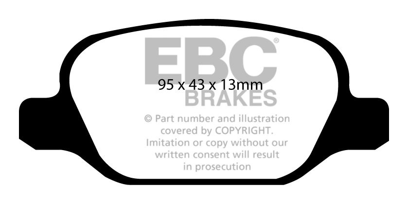 EBC Brakes FIAT Doblo 1.9 TD 2005-2010 Remblokken achterzijde gr