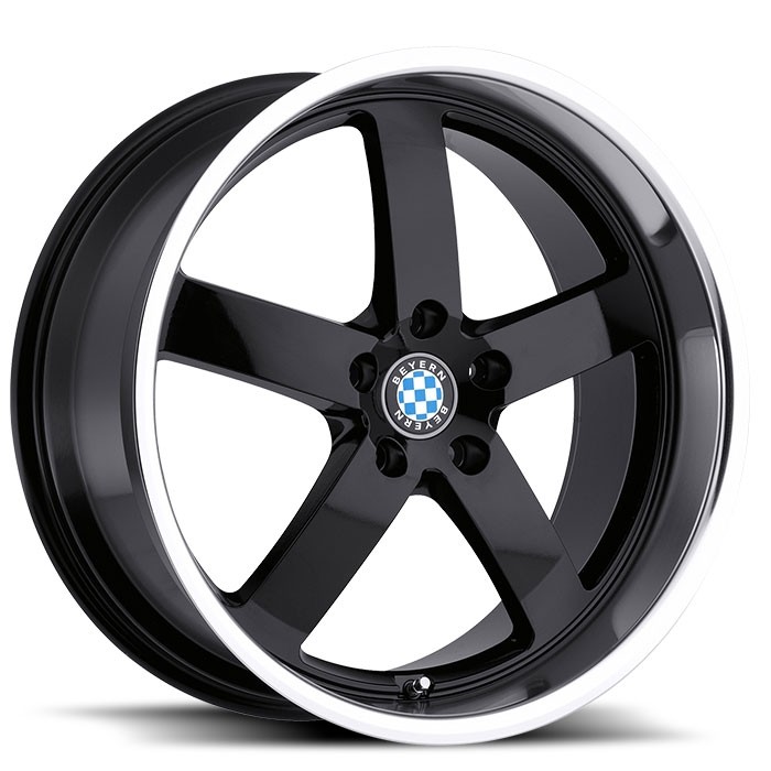 Velgen Beyern Rapp 17x8 5x120 ET35 Glanzend Zwart + Machined Ran