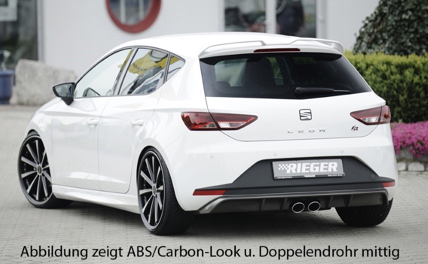 Diffuser passend voor Seat Leon F5 FR Rieger dubbele uitlaat links + rechts glans zwart