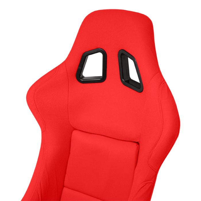 Sport seat 'MO' - Red - Non-reclinable fibreglass back-rest - incl. slides