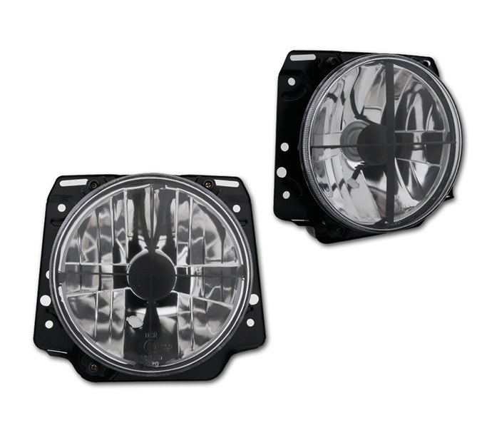 Headlights VW Golf II Clear Chrome Whiteh kruis