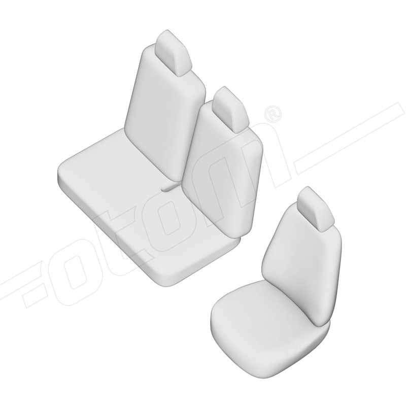 Original Design Textil seat covers 2+1  Ford Transit Custom 2023- (split in backrest bench)