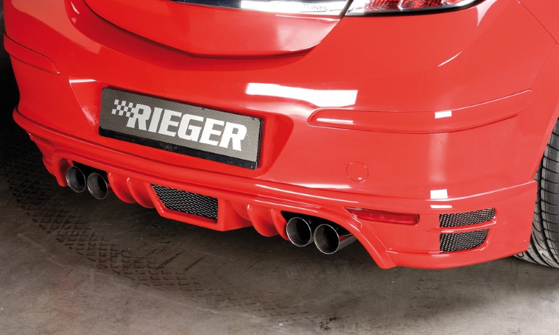 Achteraanzet met uitsparing voor enkele einddemper links Opel As