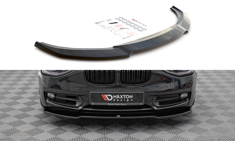 Voorspoiler passend voor BMW 1-Serie F20 Maxton Glans Zwart