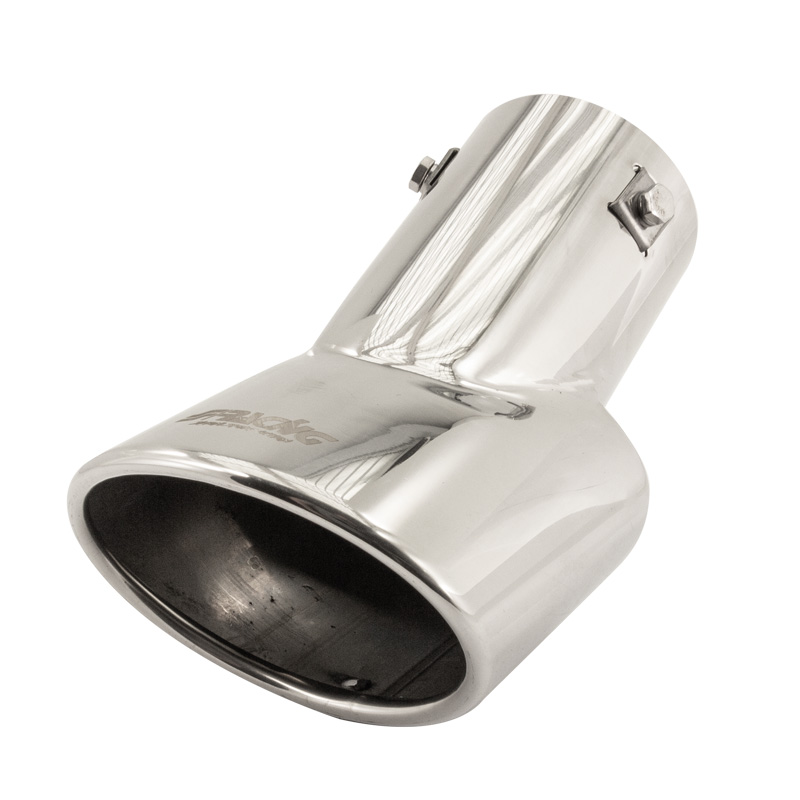 Simoni Racing Exhaust Tip Oval Inox - 116x86xL180mm - Installation 46->74mm