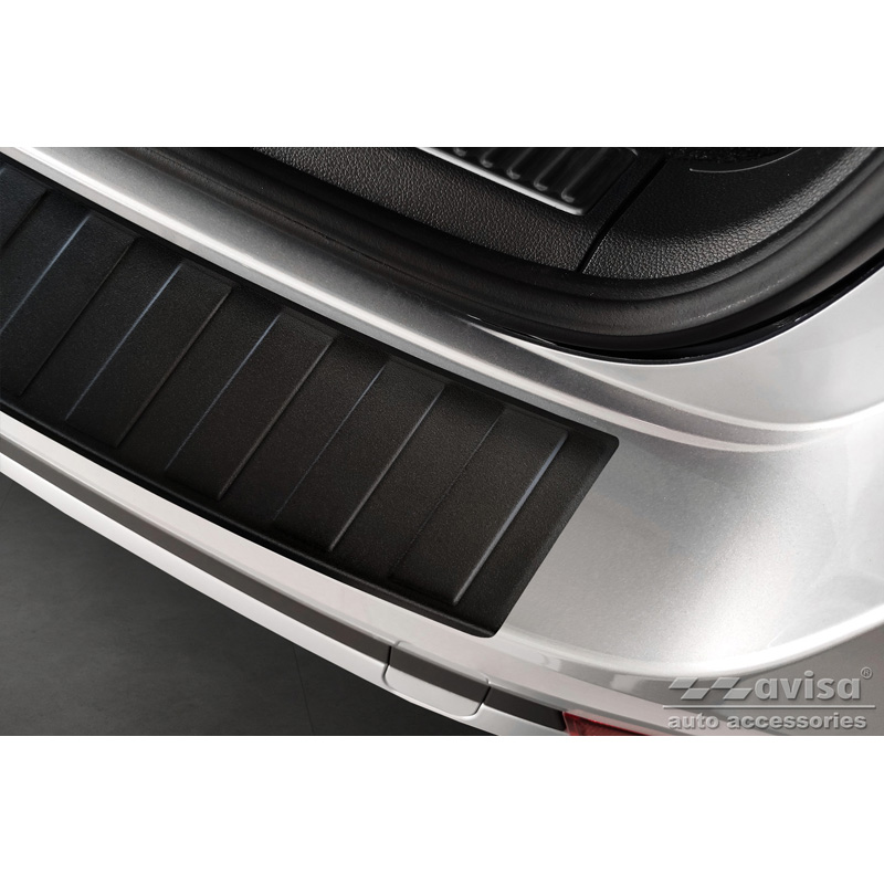 Matt Black Stainless Steel Rear bumper protector  Skoda Superb III Combi 2015-2019 & Facelift 2019-2024 incl. Scout 'Ribs'