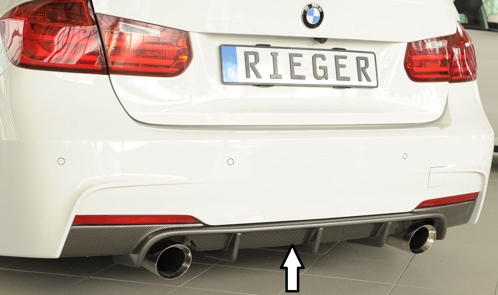 Achter Diffuser passend voor BMW 335i/340i F30/F31 2012-... Carbon Look Rieger
