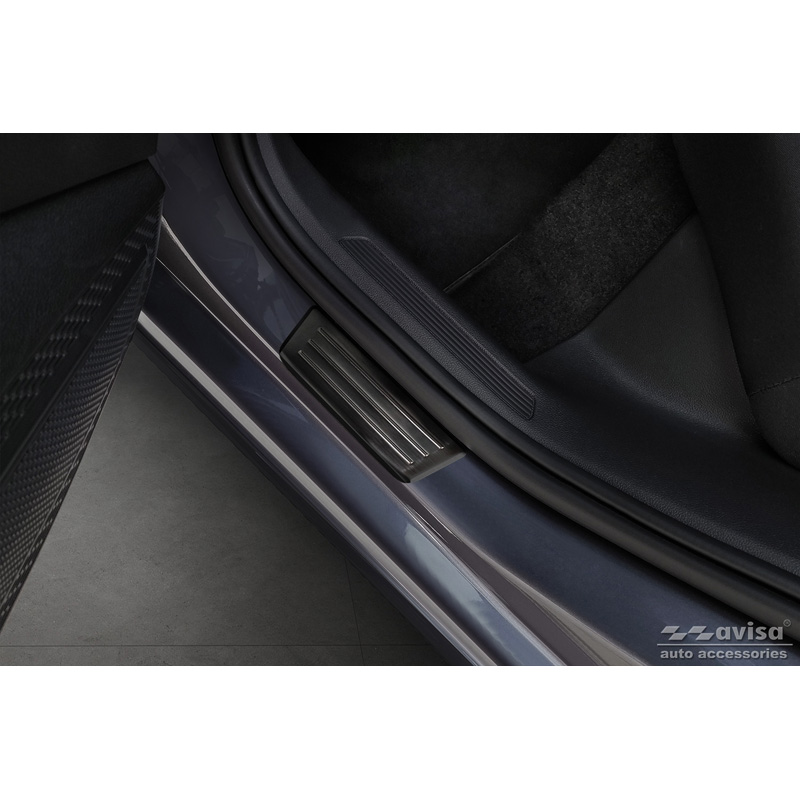 Black Stainless Steel Door sill protectors  Volkswagen VI Polo 2017- - 'Special Edition' - 4-pieces