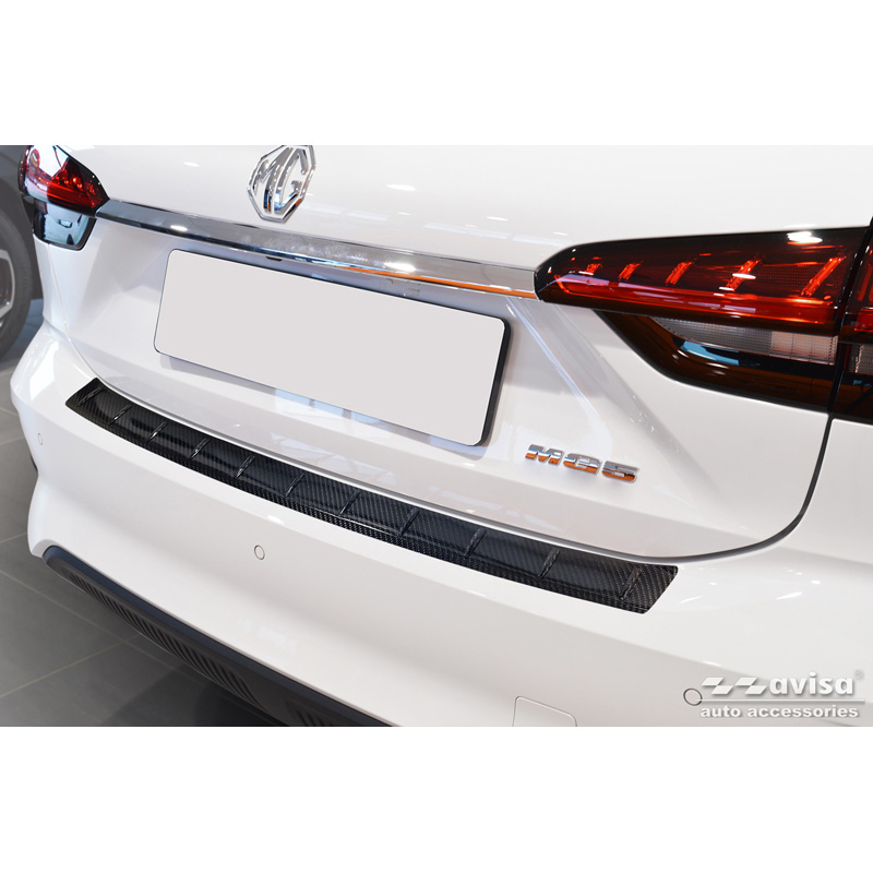 Real 3D Carbon Rear bumper protector  MG 5 SW (EV) 2022- 'Ribs'