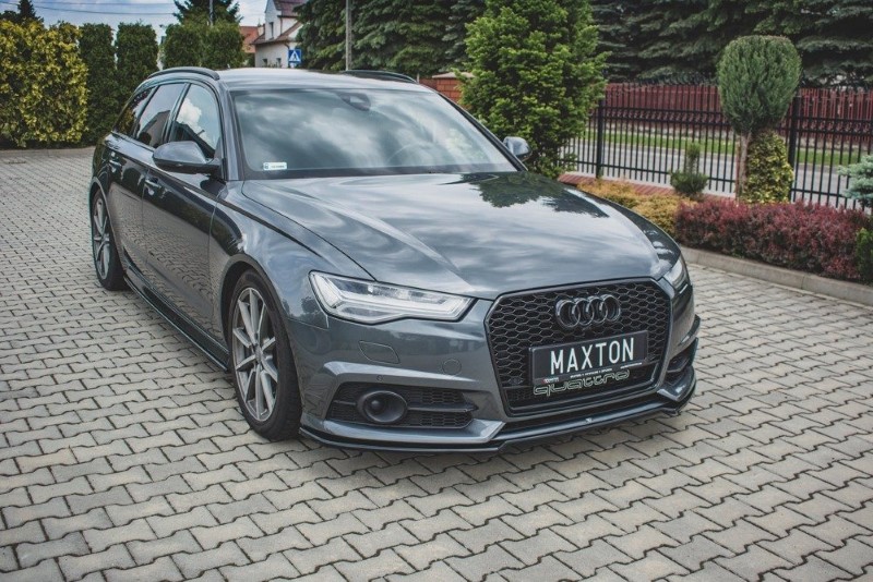 Voorspoiler passend voor Audi S6 / A6 S-Line C7 FL Glanzend Zwart