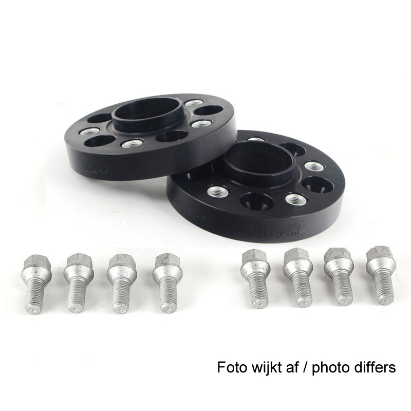 H&R DRA-System Wheelspacers 25mm 5x112 - Hub 66,5mm - Bolt size M15x1,25 -  Mercedes - Black