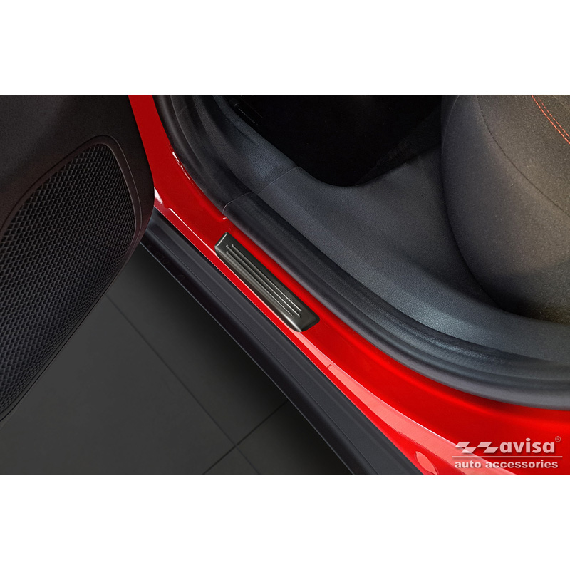 Black Inox door sill protectors  Fiat 600(e) (365_) 2023- - 'Lines' - 4-pieces