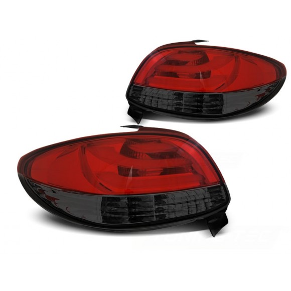 Rear lights Peugeot 206 Light bar red/smoke