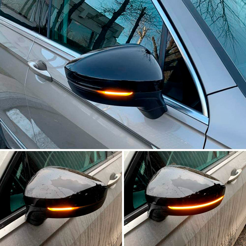 Set LED Side-Mirror Indicators  Volkswagen Tiguan II 2016- & Tiguan Allspace 2017- - Smoke - incl. Dynamic Running Light