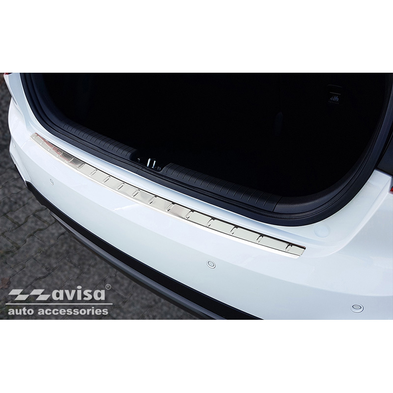 Stainless Steel Rear bumper protector  Hyundai i20 II 5-doors & Active Crossover FL 2018-2020 - 'Ribs'