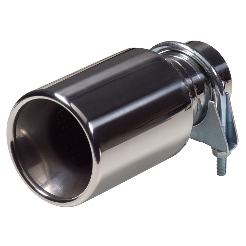 Exhaust finisher Inox - round 89mm - length 178mm - 40-58mm connection