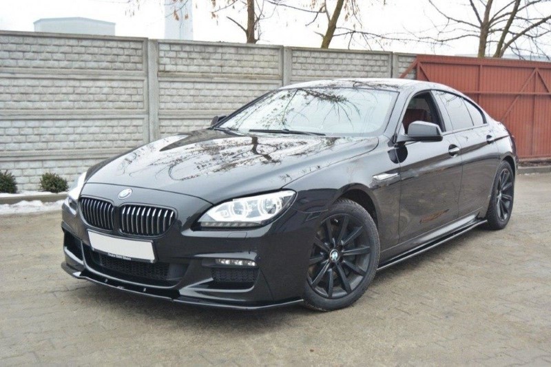 Voorspoiler passend voor BMW 6 Gran Coupé MPACK Glanzend Zwart