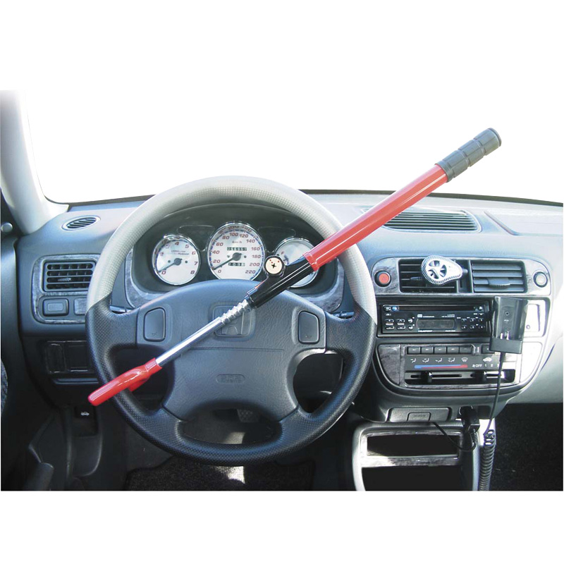 Universal anti-theft steering wheel lock - Red
