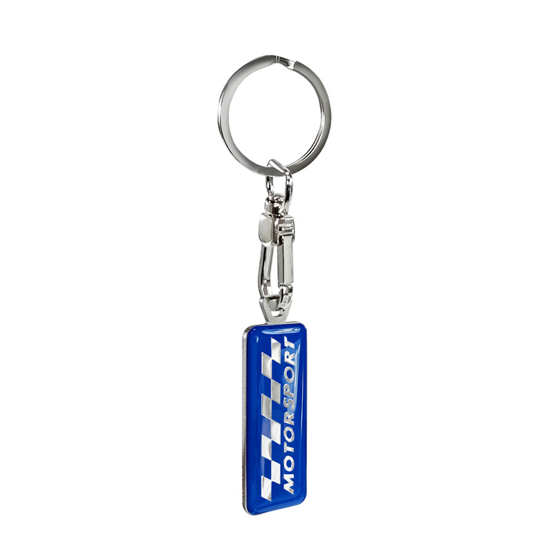 Stainless steel key chain - 'Motorsport' Blue