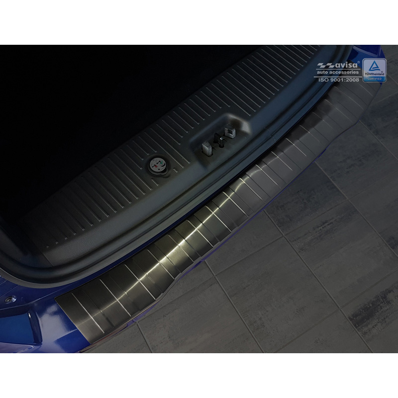 Black Stainless Steel Rear bumper protector  Ford Tourneo Courier/Transit Courier 2014- 'Ribs'