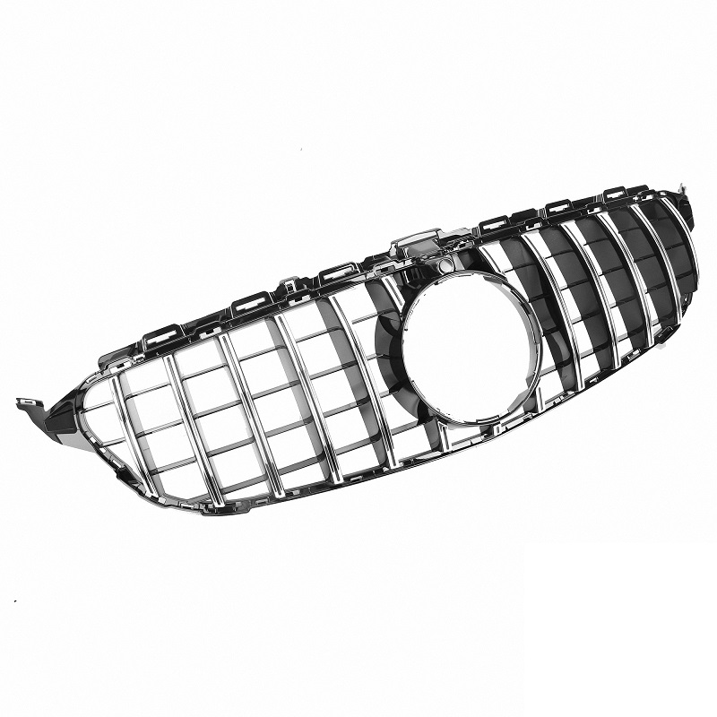 Grill passend voor Mercedes W205 13-18 Zwart Chroom Camera GT Look