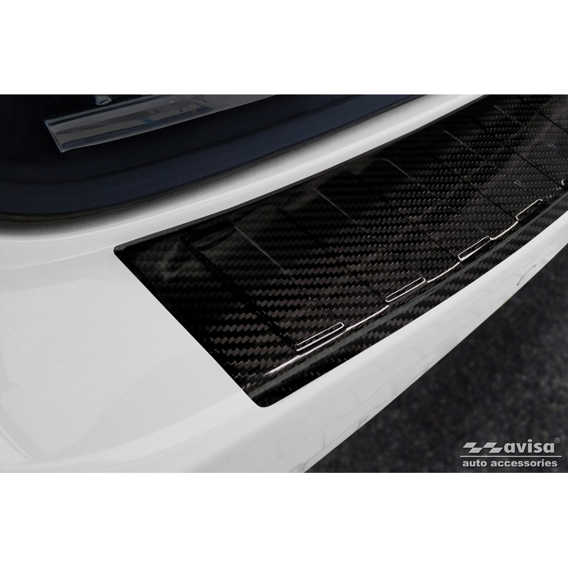 Real 3D Carbon Rear bumper protector  Porsche Cayenne II 2010-2014 'Ribs'