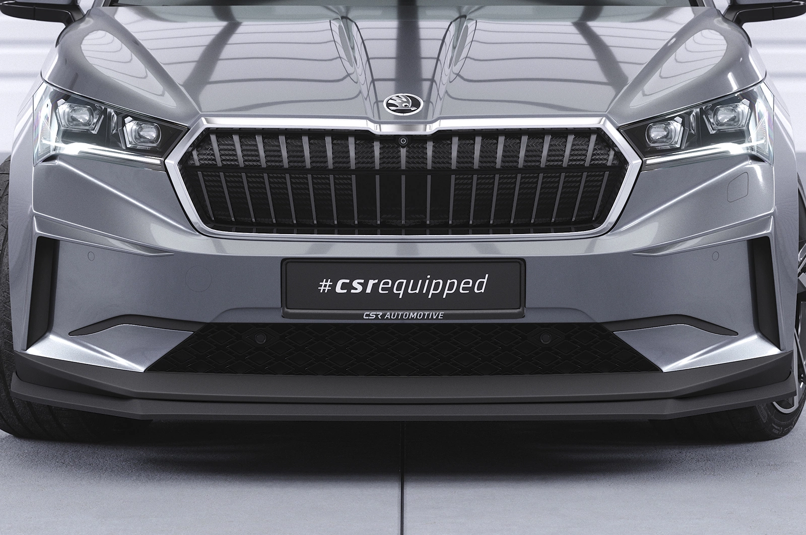 Voorspoiler passend voor Skoda Enyaq iV Glans Zwart (2020–)