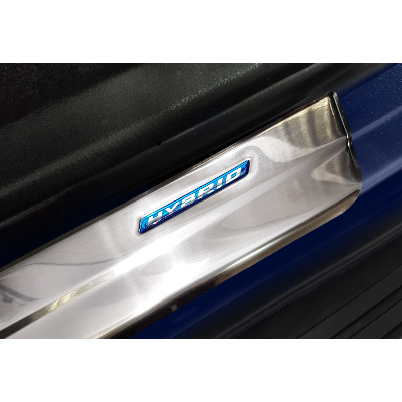 Inox door sill protectors  Toyota RAV4 (5th Gen.) 2018- & Suzuki Across 2020- - 'Hybrid' - 4-pieces