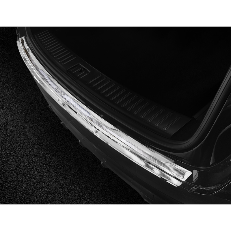 Stainless Steel Rear bumper protector 'Deluxe'  Porsche Cayenne III 2017- 'Performance' Silver Mirror/Silver Carbon