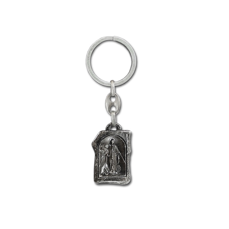 Stainless steel key chain - St.Christopher & Mary (silver)
