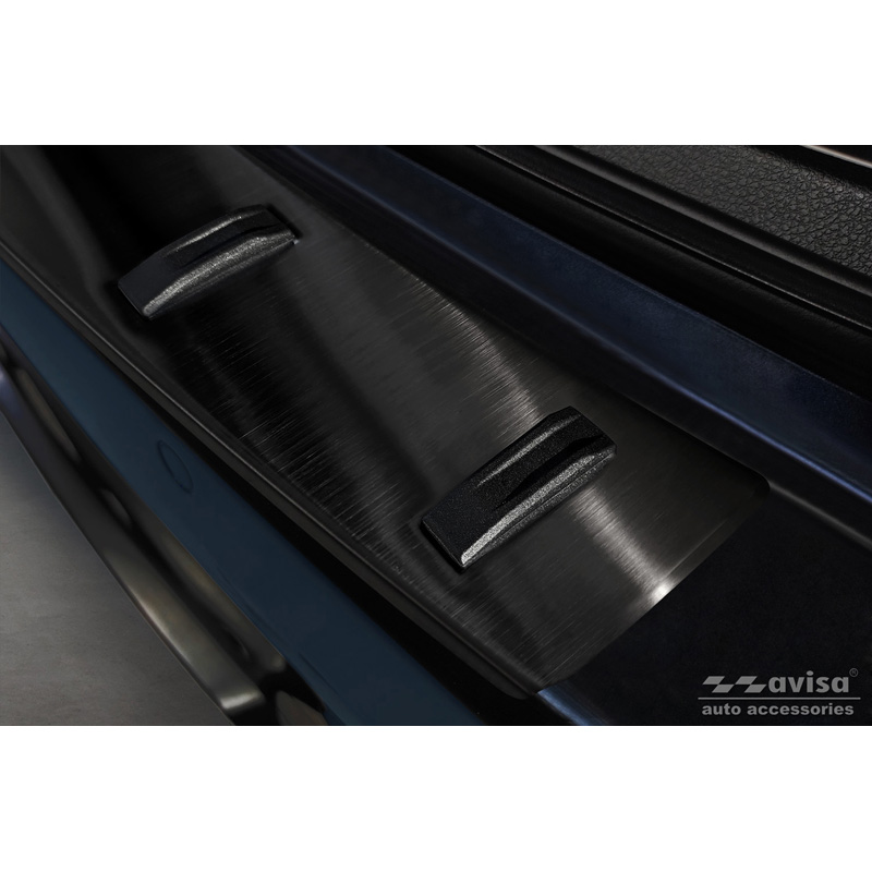 Black Stainless Steel Rear bumper protector  BMW 3-Series (F31) Touring (incl. M-pack) 2012-2015 & Facelift 2015-2019 'STRONG EDITION'