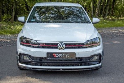 Voorspoiler passend voor VW Polo MK6 GTI Glans Zwart