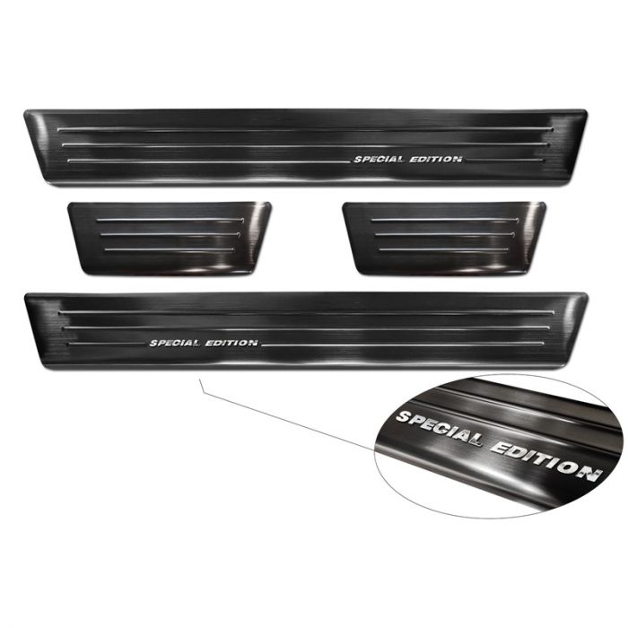 Black Stainless Steel Door sill protectors  Ford EcoSport Facelift 2017- - 'Special Edition' - 4-pieces