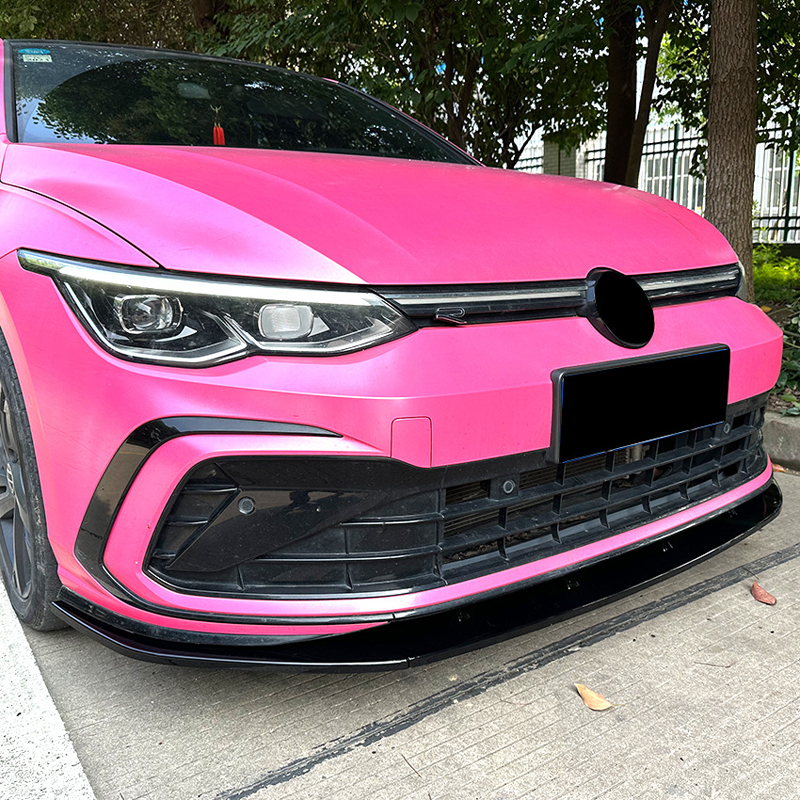 Front spoiler lip  Volkswagen Golf VIII GTi/GTD/R/R-Line 2020- (Glossy Black ABS)