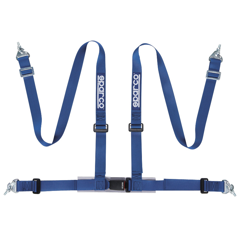 Sparco 4-Point Sport seat belt - Blue - incl. Pelvis protection & hook mounting (E-Mark)