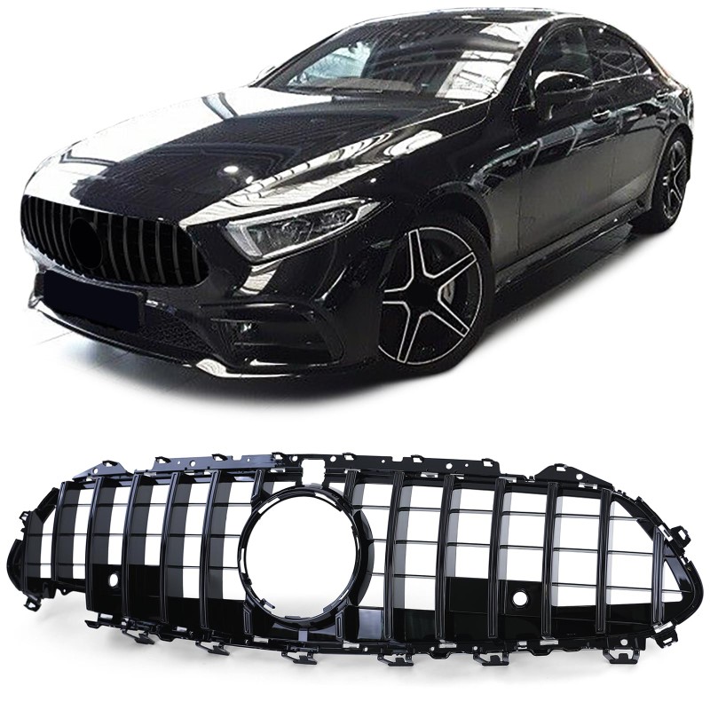 Grill passend voor Mercedes CLS C257 17-.. GT Look Glans Zwart