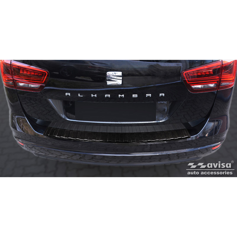 Real 3D Carbon Rear bumper protector  Seat Alhambra 2010- 'Ribs'