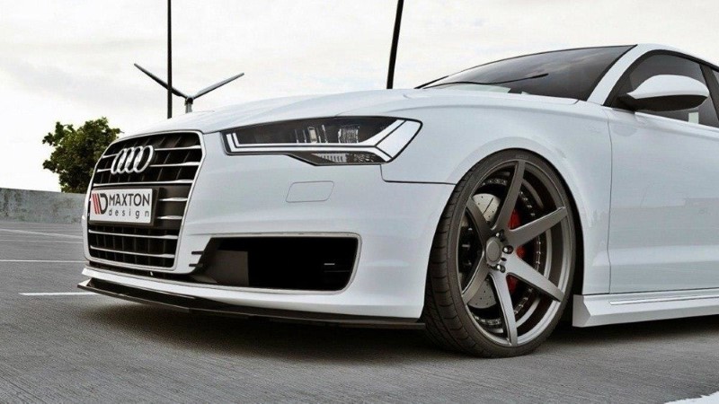 Voorspoiler passend voor Audi A6 Ultra C7 FL Glanzend Zwart